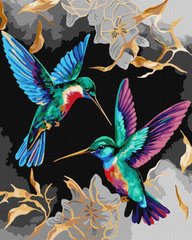 Картина по номерам Танец колибри с красками металлик extra ©art_selena_ua (KHO6590) Идейка (Без коробки)