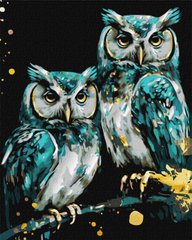 Картина по номерам Мудрые совушки с красками металлик extra ©art_selena_ua (KHO6514) Идейка (Без коробки)