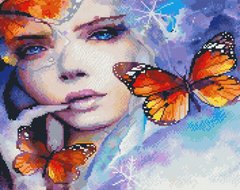 Картина з страз Дівчина з метеликами НікіТошка (GJ5883) фото інтернет-магазину Raskraski.com.ua