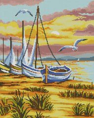 Картина мозаїка Човни на березі (39 х 49 см) Dream Art (DA-31755) фото інтернет-магазину Raskraski.com.ua