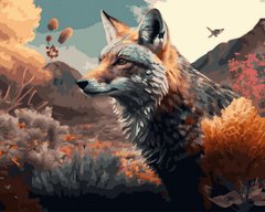 Картина по номерам Осенняя лиса (ANG509) (Без коробки)