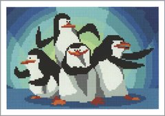 Картина мозаика Пингвины Мадагаскара Алмазная мозаика (OSC004, Без подрамника) фото интернет-магазина Raskraski.com.ua