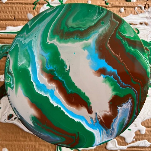 fluid art - фото готовой картины жидким акрилом, палитра Земля