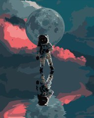 Картина за номерами Космонавт за хмарами (SR-DY098) Strateg (Без коробки)