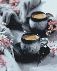 Живопись по номерам Кофе в чашках (BSM-B52053) фото интернет-магазина Raskraski.com.ua