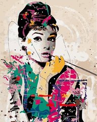 Картина Розмальовка Одрі хепберн в стилі поп-арт (MR-Q2198) Mariposa фото інтернет-магазину Raskraski.com.ua