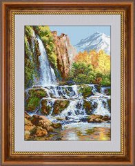 Алмазная мозаика Пейзаж с водопадом (полная зашивка, квадратные камни) Dream Art (DA-30115, Без подрамника) фото интернет-магазина Raskraski.com.ua