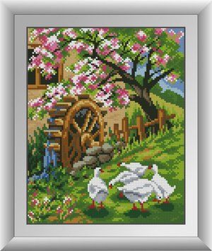 Алмазна картина Гуси біля млина Dream Art (DA-30770) 24 х 30 см фото інтернет-магазину Raskraski.com.ua