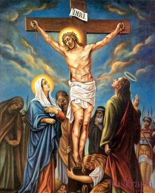 Картина мозаика Иисус умирает на кресте ТМ Алмазная мозаика (DM-455, Без подрамника) фото интернет-магазина Raskraski.com.ua