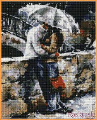 Картина з мозаїки Любов під дощем Babylon (ST314) фото інтернет-магазину Raskraski.com.ua