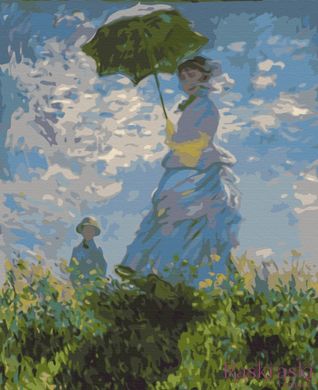 Картина за номерами Жінка з парасолькою. Клод Моне (BS6441) BrushMe (Без коробки)