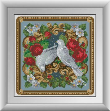 Алмазная картина Пара голубей Dream Art (DA-30645, Без подрамника) 48 х 48 см фото интернет-магазина Raskraski.com.ua