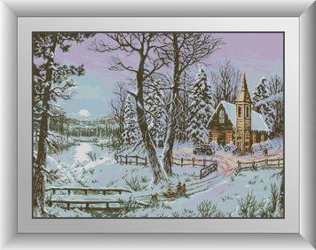 Картина алмазами Зимова дорога Dream Art (DA-30955) 56 x 76 см фото інтернет-магазину Raskraski.com.ua