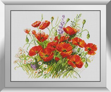 Алмазна мозаїка Маки в полі Dream Art (DA-31105) 31 x 39 см фото інтернет-магазину Raskraski.com.ua