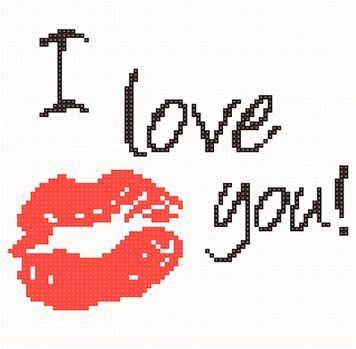 Набір алмазної вишивки I love you ТМ Алмазна мозаїка (UA-033) 20 х 20 см фото інтернет-магазину Raskraski.com.ua
