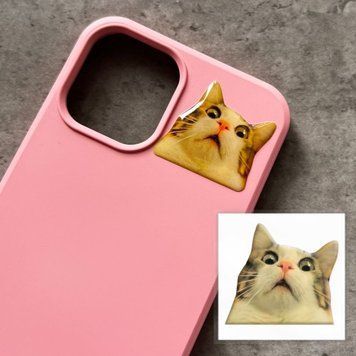 3D-стикер Мем удивленный котик