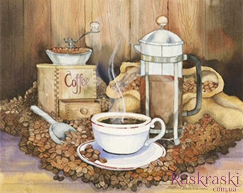 Набор алмазной мозаики Кофейное утро (У) Диамантовые ручки (GU_178962, На подрамнике) фото интернет-магазина Raskraski.com.ua