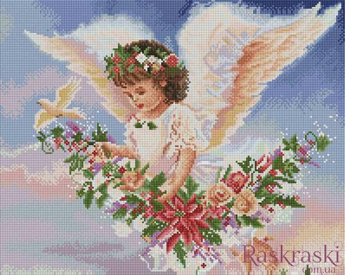 Картина алмазна вишивка Ангел у квітах ColorArt (CLR-PSP036) фото інтернет-магазину Raskraski.com.ua