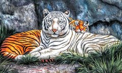 Картина алмазная вышивка Тигры на отдыхе ТМ Алмазная мозаика (DM-288, Без подрамника) фото интернет-магазина Raskraski.com.ua