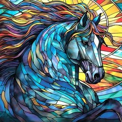 Картина из страз Мощная лошадь ТМ Алмазная мозаика (DM-443, Без подрамника) фото интернет-магазина Raskraski.com.ua