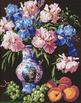 Картина стразами Краса ірисів &copy;sophiia_іllustrations Ідейка (AMO8123) 40 х 50 см фото інтернет-магазину Raskraski.com.ua