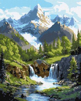 Малюнок по цифрам Краєвиди гір &copy;art_selena_ua (KH6401) Ідейка 40 х 50 см фото інтернет-магазину Raskraski.com.ua