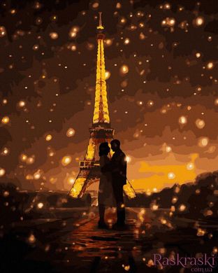 Картина по номерам Романтика Парижа (ANG543) (Без коробки)