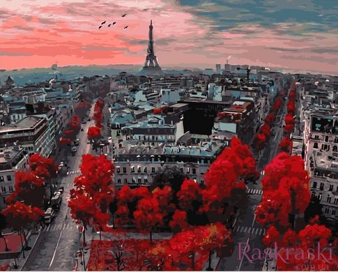 Картина за номерами Червоні фарби Парижа (BK-GX4887) (Без коробки)