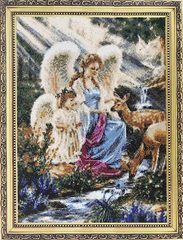 Картина из мозаики Ангелы (GA71248) Диамантовые ручки (GU_188871, На подрамнике) фото интернет-магазина Raskraski.com.ua
