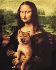 Раскраски по номерам Мона Лиза с собачкой (NIK-N355) фото интернет-магазина Raskraski.com.ua