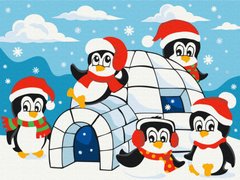 Рисунок по цифрам Домик пингвинов (KBS0147) (Без коробки)