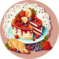 Раскраски по номерам Фруктовый десерт ©art_selena_ua (KHO-R1030) Идейка (Без коробки)