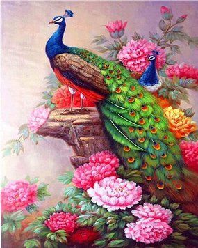 Картина мозаїка Квітень павич My Art (MRT-TN1134) 40 х 50 см фото інтернет-магазину Raskraski.com.ua