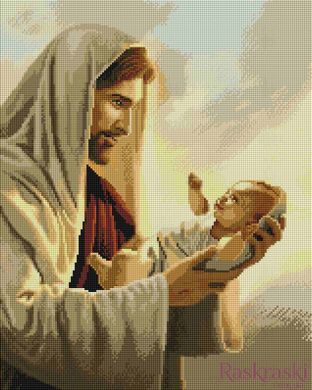 Картина алмазная вышивка Иисус с младенцем ColorArt (CLR-PSP106, На подрамнике) фото интернет-магазина Raskraski.com.ua