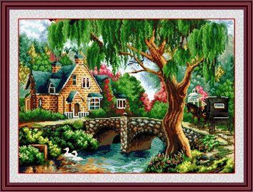 Картина алмазами Лесная хижина (полная зашивка, квадратные камни) Dream Art (DA-30075, Без подрамника) 50 х 70 см фото интернет-магазина Raskraski.com.ua