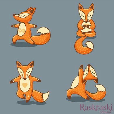 Картины по номерам Квартет Yoga-fox (KNP011) Идейка фото интернет-магазина Raskraski.com.ua