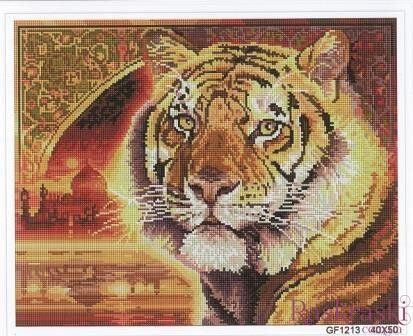 Картина мозаика Индийский тигр Алмазная мозаика (OSF063, Без подрамника) фото интернет-магазина Raskraski.com.ua