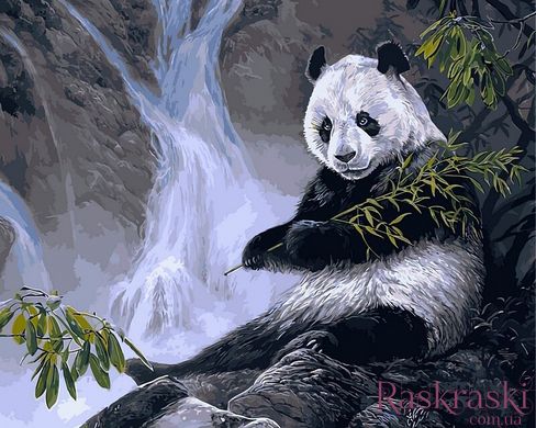Картини за номерами Панда з бамбуком (VP475) Babylon фото інтернет-магазину Raskraski.com.ua
