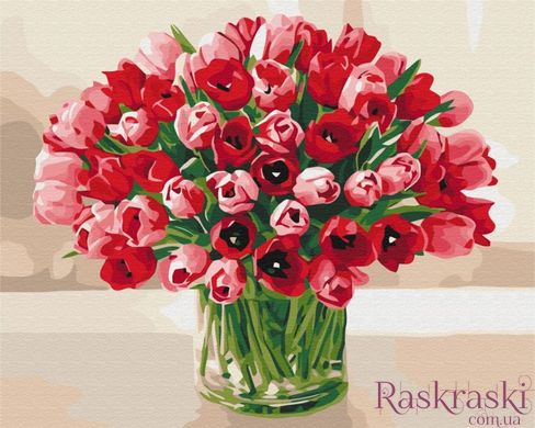 Картина по номерам Букет тюльпанов для любимой (BSM-B51742) фото интернет-магазина Raskraski.com.ua