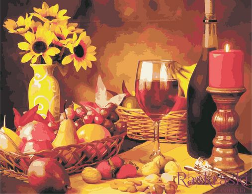 Картина по номерам Вино и фрукты (AS0965) ArtStory фото интернет-магазина Raskraski.com.ua