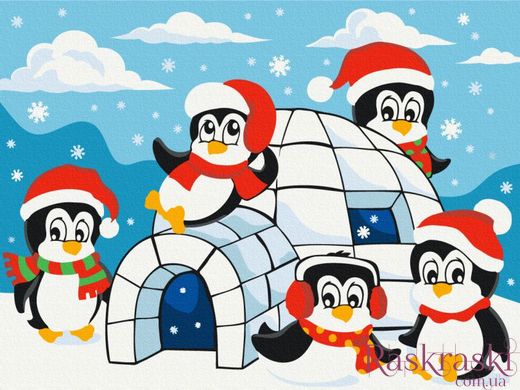 Малюнок по цифрам Хатинка пінгвінів (KBS0147) (Без коробки)
