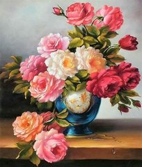 Картина з мозаїки Чайна троянда (JA21096, часткова викладка) Диамантовые ручки (GU_188444) фото інтернет-магазину Raskraski.com.ua