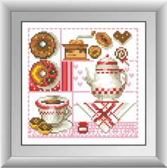Алмазна вишивка Кава і пончики (квадратні камені, повна зашивання) Dream Art (DA-30422) фото інтернет-магазину Raskraski.com.ua