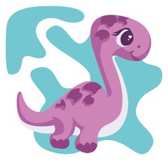 Розмальовки по контуру Фіолетовий динозаврик (MBS053) (Без коробки)