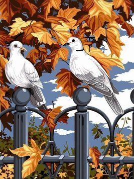 Алмазная вышивка Пара голубей ТМ Алмазная мозаика (DM-253, Без подрамника) 30 х 40 см фото интернет-магазина Raskraski.com.ua