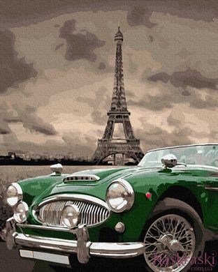 Картина за номерами Зелене ретро на вулицях Парижу (BRM35041) фото інтернет-магазину Raskraski.com.ua