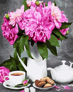 Картина за номерами Сніданок із квітами (BRM45134) фото інтернет-магазину Raskraski.com.ua