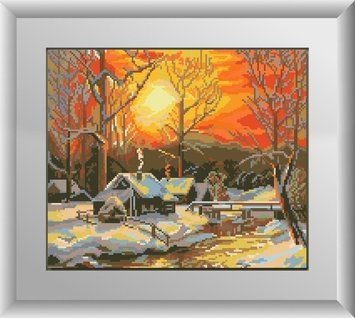 Алмазна мозаїка Зимовий ранок (повна зашивання, квадратні камені) Dream Art (DA-30229) 33 х 39 см фото інтернет-магазину Raskraski.com.ua