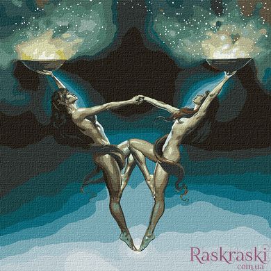 Картина за номерами Магія двох з фарбами металiк (KH9544) Идейка фото інтернет-магазину Raskraski.com.ua