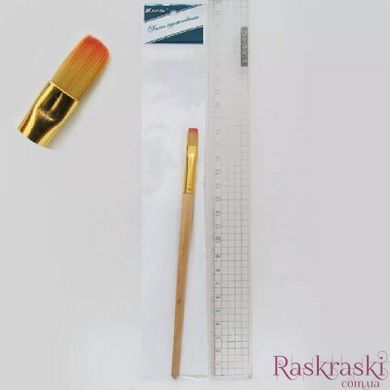 Кисть для рисования нейлон плоский "JO" № 6 фото интернет-магазина Raskraski.com.ua